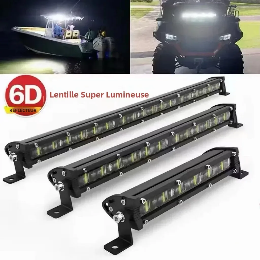 Barre lumineuse LED noire, boîtier aluminium