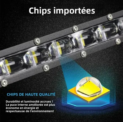 Barre lumineuse LED noire, boîtier aluminium – image 2