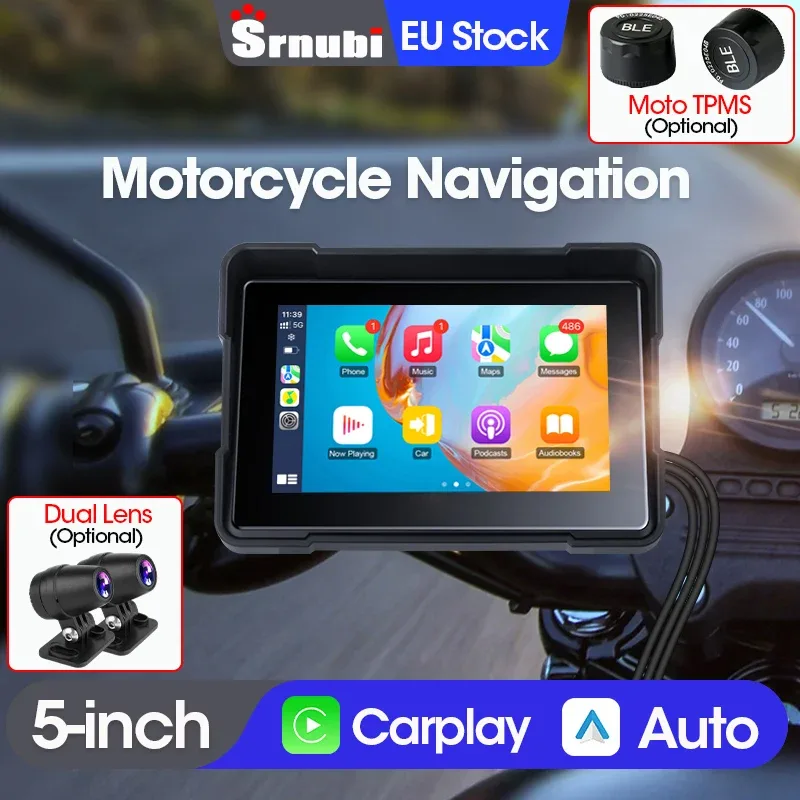 Écran GPS moto Carplay double caméra