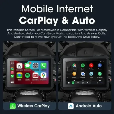 Écran GPS moto Carplay double caméra – image 2