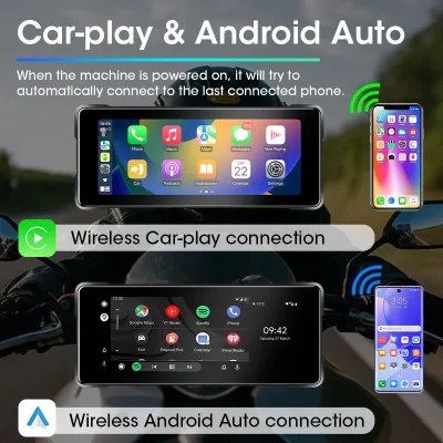 Écran GPS moto sans fil CarPlay et Android Auto – image 2