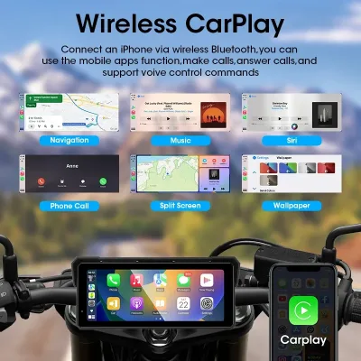Écran GPS tactile 8,1 pouces sans fil pour moto – image 2