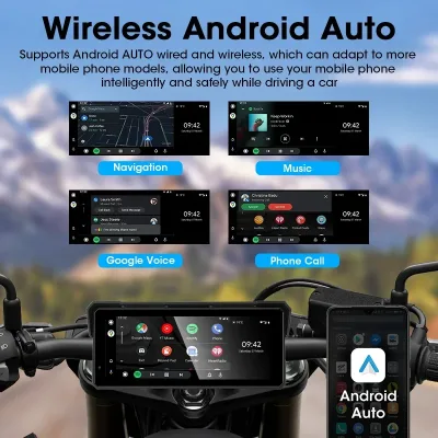 Écran GPS tactile 8,1 pouces sans fil pour moto – image 3