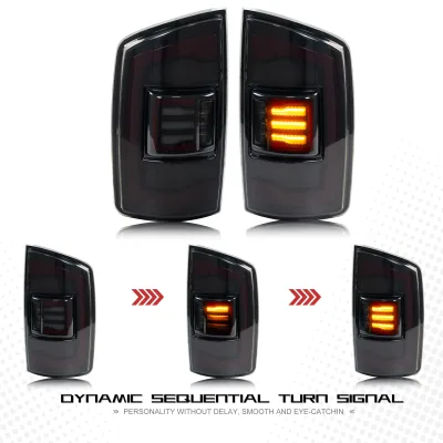 Feux arrière LED noirs à clignotant séquentiel – image 3