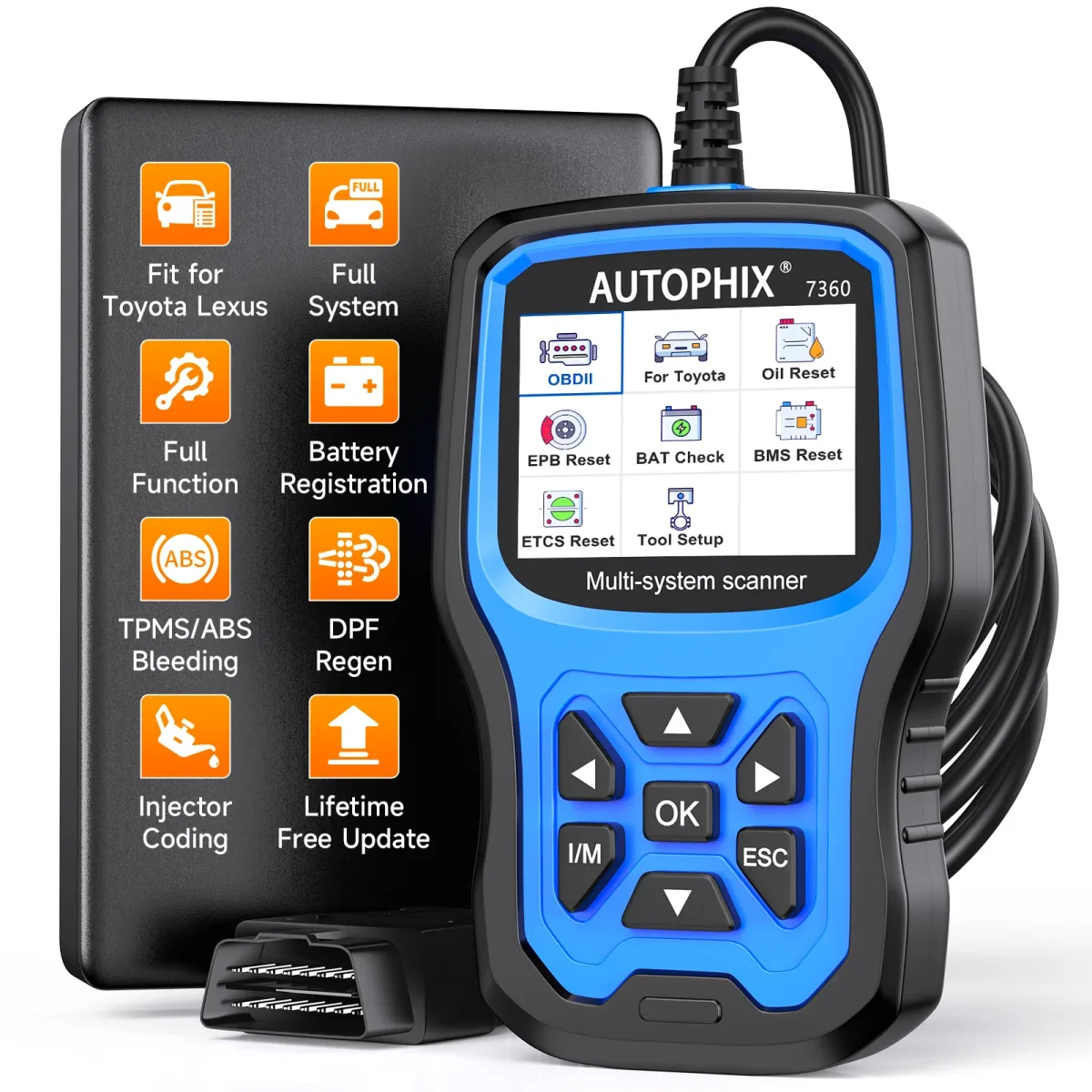 Lecteur de codes OBD2 tous systèmes 7360