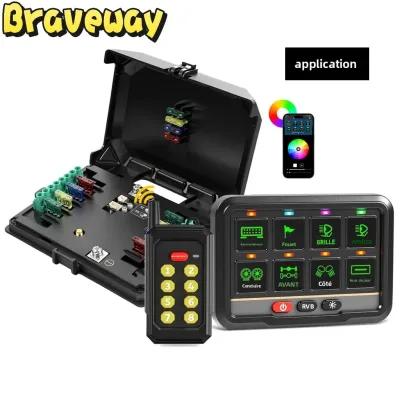 Panneau de commande 8 interrupteurs 12 V 24 V