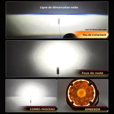 Phare additionnel LED rond de 15 cm, feu ambre – image 3