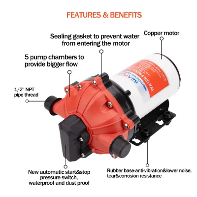 Pompe à eau à membrane 12 V auto-amorçante – image 2