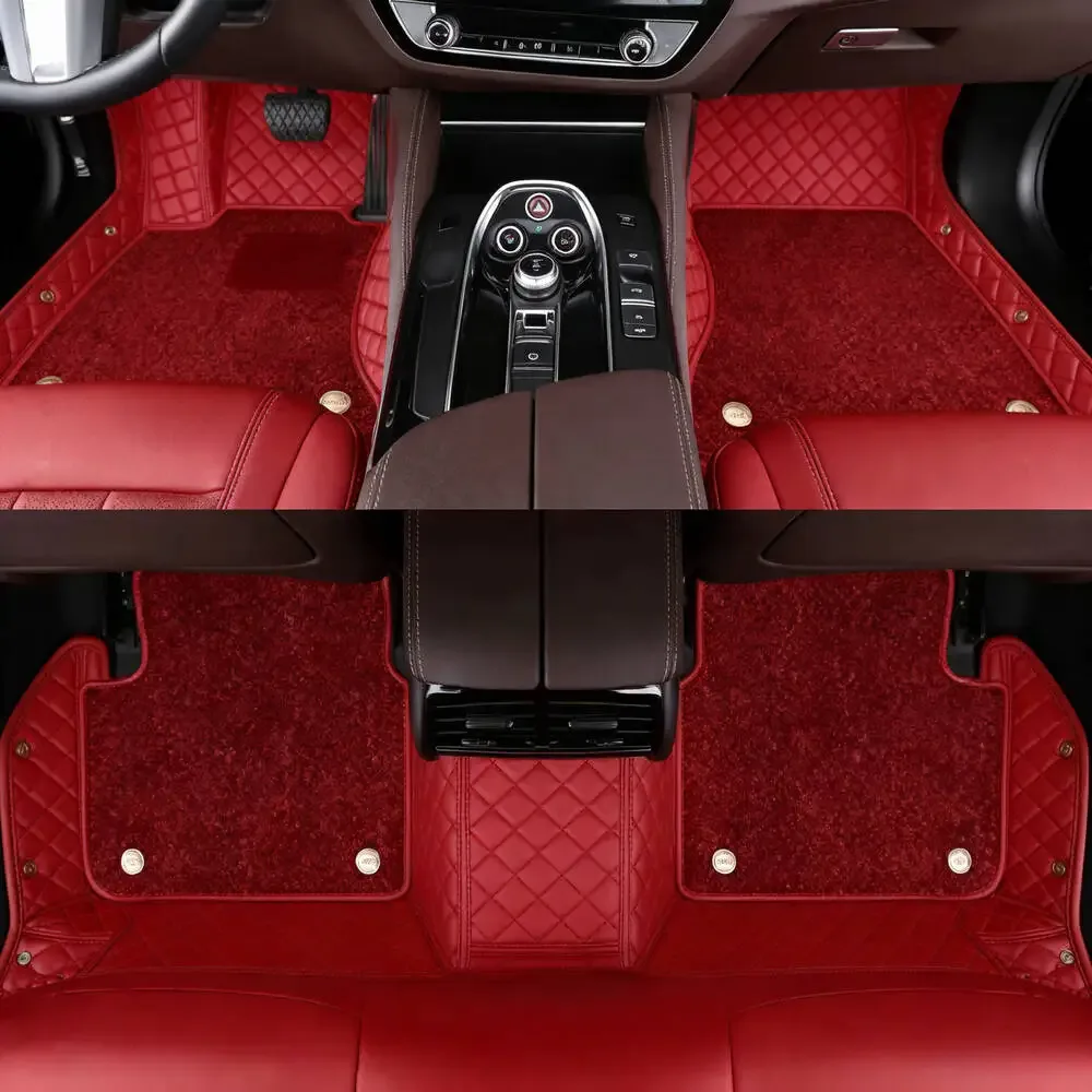Tapis de sol de voiture en simili cuir, 5 pièces