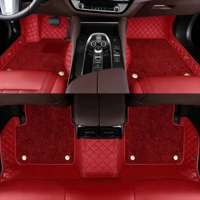 Tapis de sol de voiture en simili cuir, 5 pièces