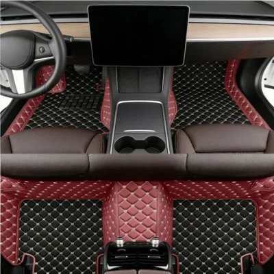 Tapis de sol de voiture sur mesure en simili cuir