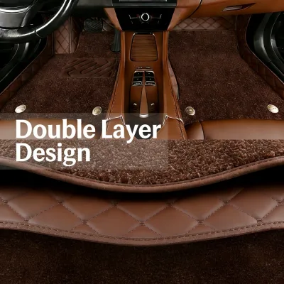 Tapis de voiture double couche motif fleurs – image 3