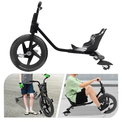 Trottinette à dérive 3 roues pour enfants, noire