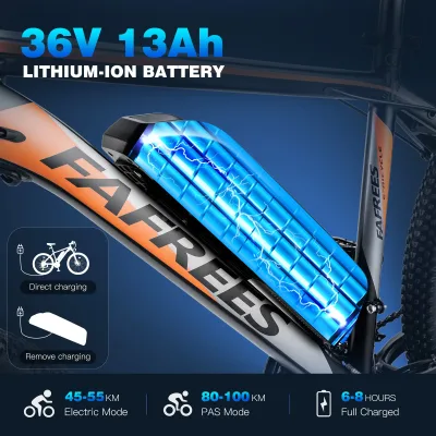Vélo électrique 21 vitesses, roues de 66 cm – image 3