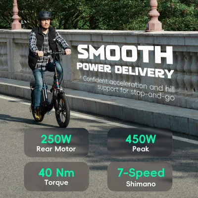 Vélo électrique pliable à gros pneus 51 cm – image 3